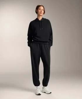 Sudadera con capucha de corte recto en modal cepillado