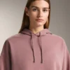 Sudadera con capucha de corte recto en modal cepillado