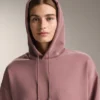 Sudadera con capucha de corte recto en modal cepillado