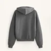 Sudadera con capucha de corte recto en modal cepillado jaspeado Sudadera con capucha de corte recto en modal cepillado jaspeado