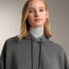 Sudadera con capucha de corte recto en modal cepillado jaspeado Sudadera con capucha de corte recto en modal cepillado jaspeado