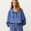 Sudadera con media cremallera, bolsillo delantero, mezcla de lyocell y 24 % de lino Sudadera con media cremallera, bolsillo delantero, mezcla de lyocell y 24 % de lino