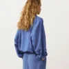 Sudadera con media cremallera, bolsillo delantero, mezcla de lyocell y 24 % de lino Sudadera con media cremallera, bolsillo delantero, mezcla de lyocell y 24 % de lino