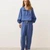 Sudadera con media cremallera, bolsillo delantero, mezcla de lyocell y 24 % de lino Sudadera con media cremallera, bolsillo delantero, mezcla de lyocell y 24 % de lino