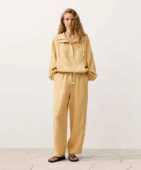 Sudadera con media cremallera, bolsillo delantero, mezcla de lyocell y 24 % de lino Sudadera con media cremallera, bolsillo delantero, mezcla de lyocell y 24 % de lino