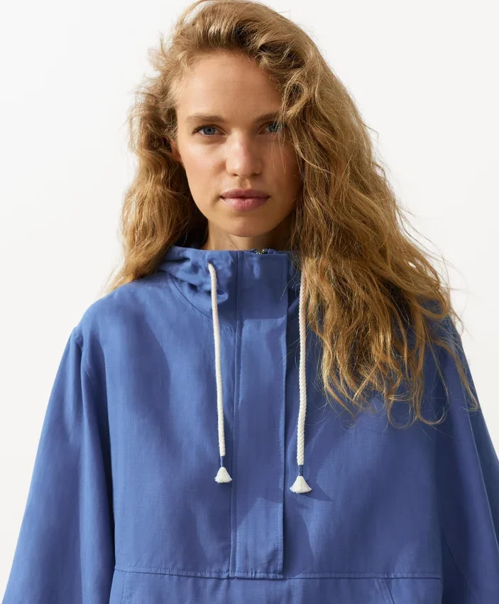 Sudadera con media cremallera, bolsillo delantero, mezcla de lyocell y 24 % de lino Sudadera con media cremallera, bolsillo delantero, mezcla de lyocell y 24 % de lino