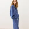 Sudadera con media cremallera, bolsillo delantero, mezcla de lyocell y 24 % de lino Sudadera con media cremallera, bolsillo delantero, mezcla de lyocell y 24 % de lino