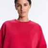 Sudadera de cuello redondo de algodón piqué