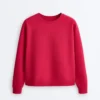 Sudadera de cuello redondo de algodón piqué