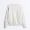 Sudadera de cuello redondo de mezcla de algodón y felpa jaspeada Sudadera de cuello redondo de mezcla de algodón y felpa jaspeada