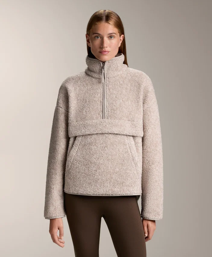 Sudadera de imitación de chaquetas de piel de oveja con bolsillo delantero Sudadera de imitación de chaquetas de piel de oveja con bolsillo delantero