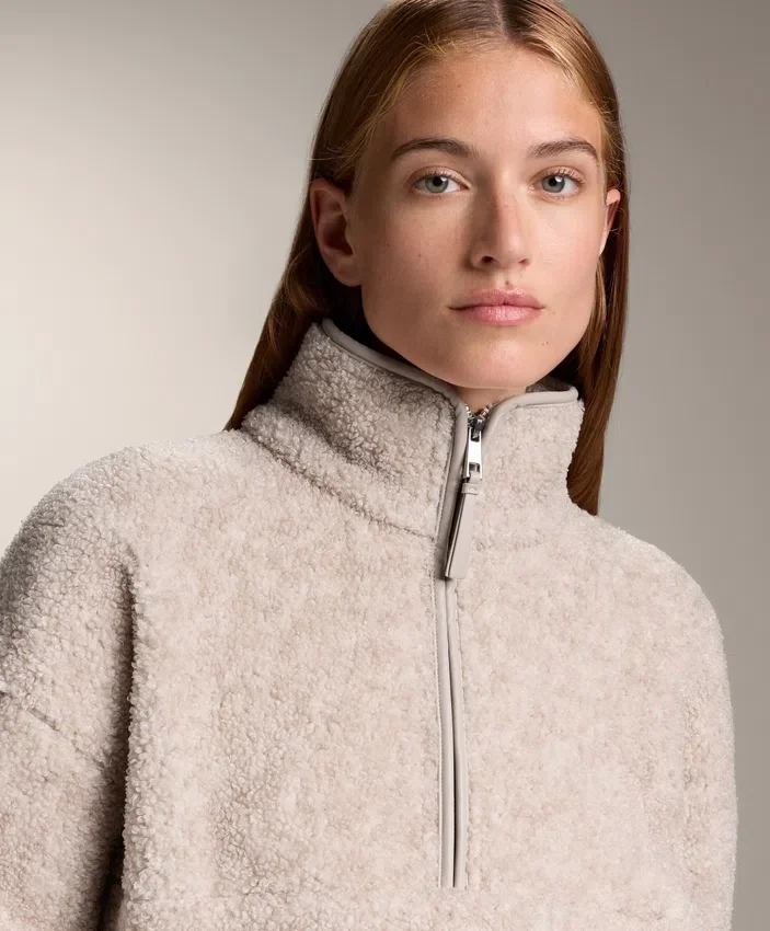 Sudadera de imitación de chaquetas de piel de oveja con bolsillo delantero Sudadera de imitación de chaquetas de piel de oveja con bolsillo delantero