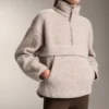 Sudadera de imitación de chaquetas de piel de oveja con bolsillo delantero Sudadera de imitación de chaquetas de piel de oveja con bolsillo delantero