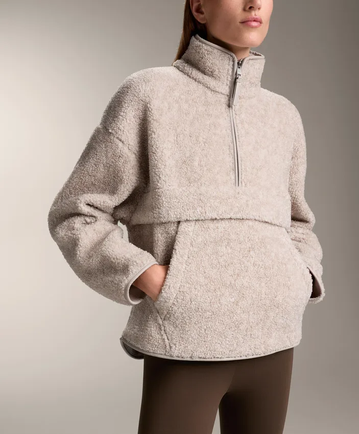 Sudadera de imitación de chaquetas de piel de oveja con bolsillo delantero Sudadera de imitación de chaquetas de piel de oveja con bolsillo delantero