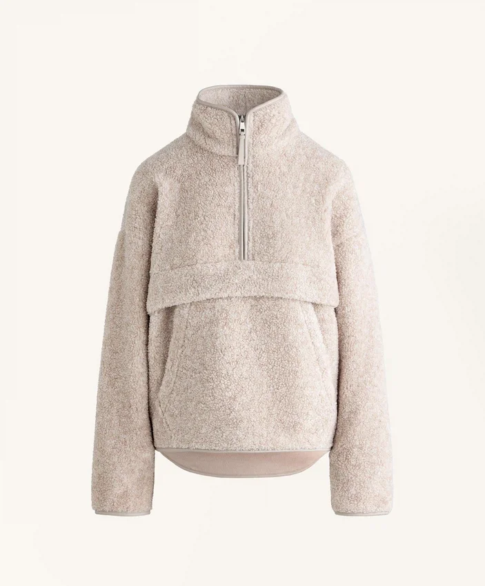 Sudadera de imitación de chaquetas de piel de oveja con bolsillo delantero Sudadera de imitación de chaquetas de piel de oveja con bolsillo delantero