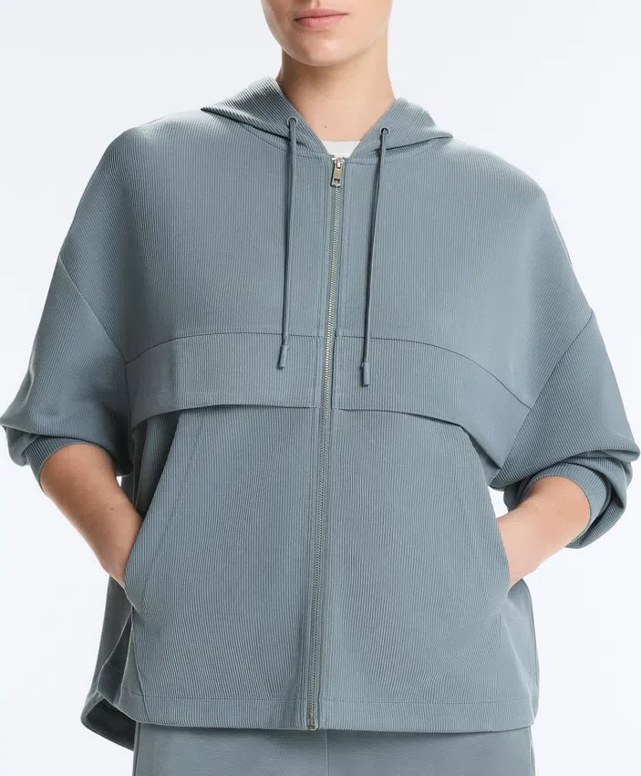 Sudadera de modal Soft Touch con cremallera y cuello acanalado Sudadera de modal Soft Touch con cremallera y cuello acanalado