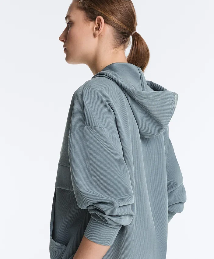 Sudadera de modal Soft Touch con cremallera y cuello acanalado Sudadera de modal Soft Touch con cremallera y cuello acanalado
