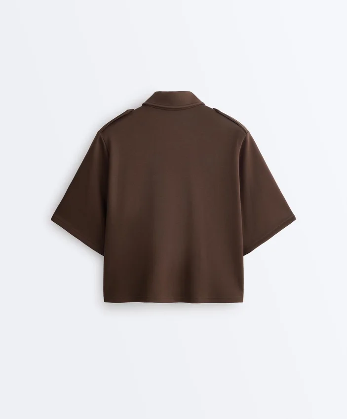 Sudadera utilitaria de manga corta de piqué de algodón Sudadera utilitaria de manga corta de piqué de algodón