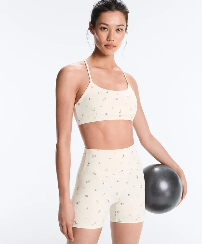 Sujetador deportivo Evermove de sujeción ligera con estampado floral Sujetador deportivo Evermove de sujeción ligera con estampado floral