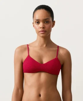 Top de bikini con textura de gofre Top de bikini con textura de gofre