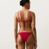 Braguitas de bikini de cobertura media con tejido de gofre y lazos Braguitas de bikini de cobertura media con tejido de gofre y lazos