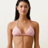 Top de bikini triangular a rayas Top de bikini triangular a rayas