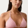 Top de bikini triangular a rayas Top de bikini triangular a rayas