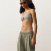 Top de bikini triangular a rayas Top de bikini triangular a rayas