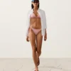 Braguitas de bikini de cobertura media a rayas con lazos Braguitas de bikini de cobertura media a rayas con lazos