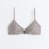 Top de bikini triangular a rayas Top de bikini triangular a rayas
