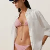 Braguitas de bikini de cobertura media a rayas con lazos Braguitas de bikini de cobertura media a rayas con lazos