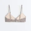 Top de bikini triangular a rayas Top de bikini triangular a rayas