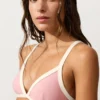 Top de bikini triangular con ribete en contraste Top de bikini triangular con ribete en contraste