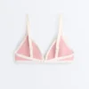 Top de bikini triangular con ribete en contraste Top de bikini triangular con ribete en contraste