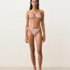 Braguitas de bikini de cobertura media con lazos de croché a rayas Braguitas de bikini de cobertura media con lazos de croché a rayas