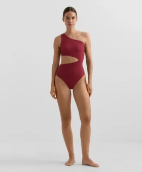 Trikinis asimétricos de jacquard con mini cuadros Trikinis asimétricos de jacquard con mini cuadros