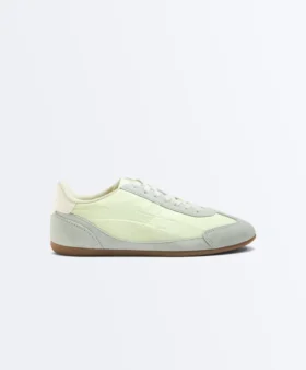 Zapatillas combinadas de piel serraje y tejido Zapatillas combinadas de piel serraje y tejido