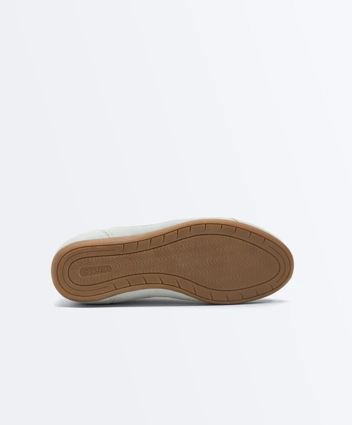 Zapatillas combinadas de piel serraje y tejido Zapatillas combinadas de piel serraje y tejido