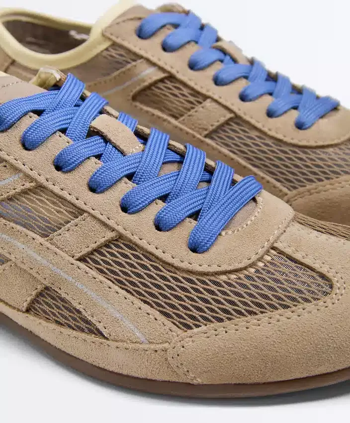 Zapatillas de ante serraje y malla Zapatillas de ante serraje y malla