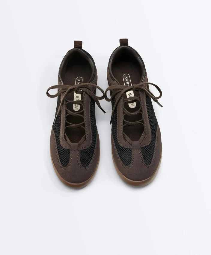 Zapatillas de malla con mezcla de materiales Zapatillas de malla con mezcla de materiales