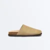 Zapatillas de piel serrada Mules Zapatillas de piel serrada Mules
