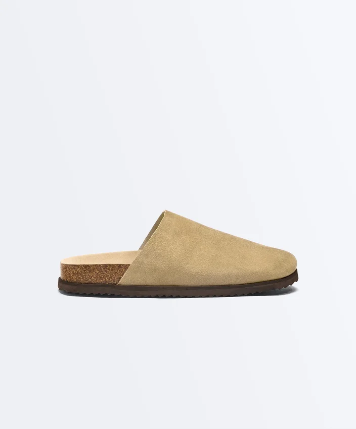 Zapatillas de piel serrada Mules Zapatillas de piel serrada Mules