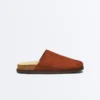 Zapatillas de piel serrada Mules Zapatillas de piel serrada Mules
