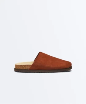 Zapatillas de piel serrada Mules Zapatillas de piel serrada Mules
