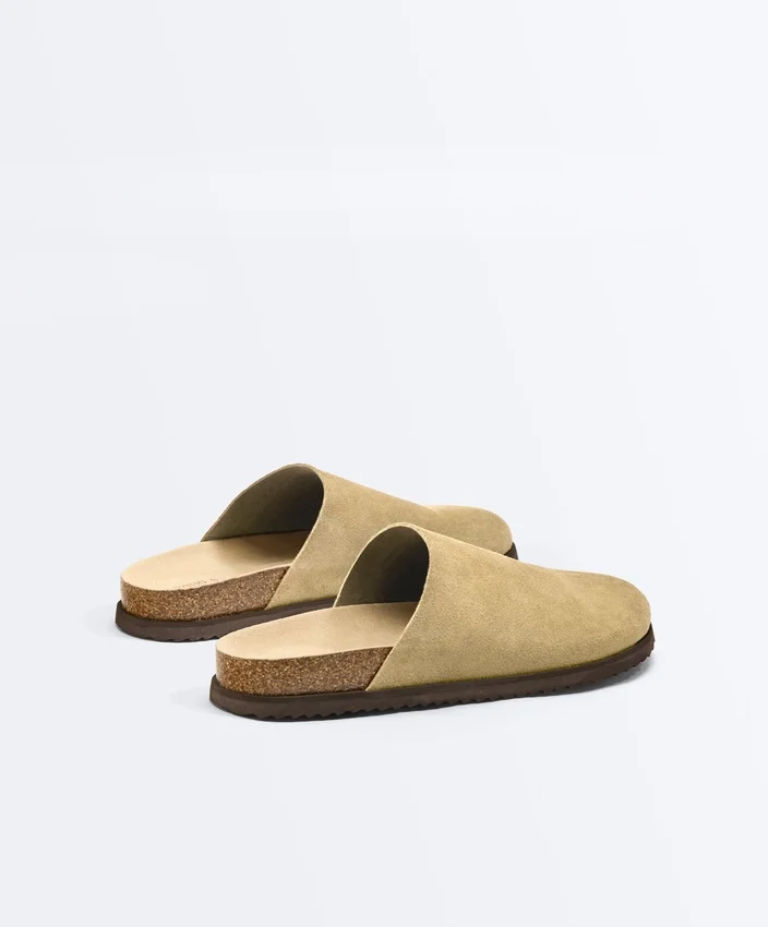 Zapatillas de piel serrada Mules Zapatillas de piel serrada Mules