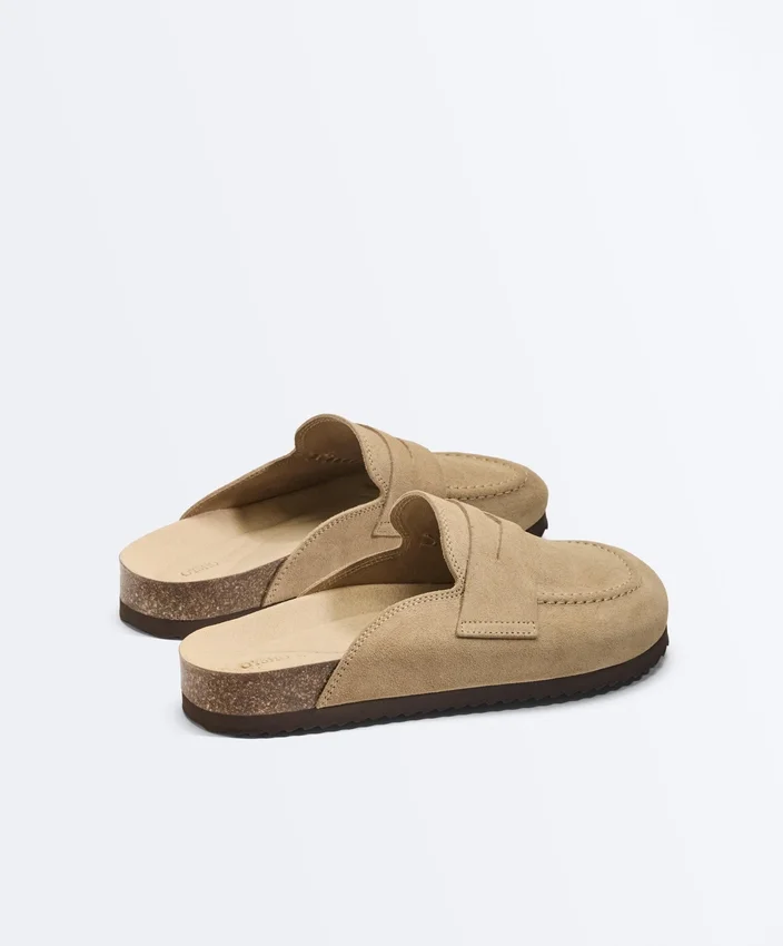 Zapatos tipo Mules de piel serrada Zapatos tipo Mules de piel serrada